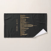 New York Skyline Gold Line Art (Serviette à main)