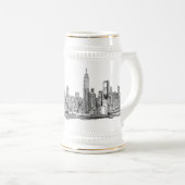 New York skyline inkt bier stein Bierpul (Voorkant rechts)