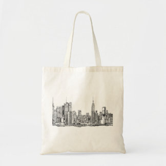 New York skyline inkt canvas tas