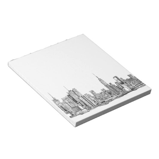 New York skyline inkt notitieblok klein (Schuin)