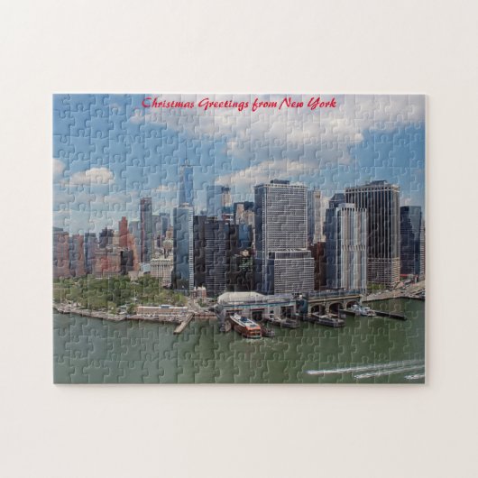 New York Skyline.kerstgroetings Legpuzzel (Horizontaal)