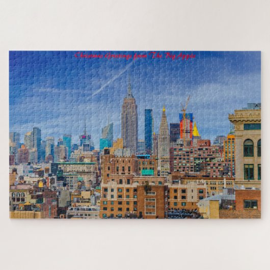 New York Skyline.kerstgroetings Legpuzzel (Horizontaal)