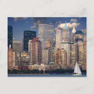 New York Skyline Manhattan Hudson Briefkaart