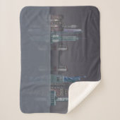 New York Skyline Night Reflections Sherpa Deken (Voorkant)