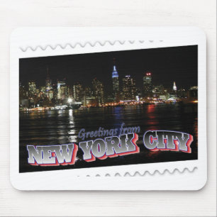 New York Skyline op Night Empire State Muismat