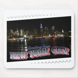 New York Skyline op Night Empire State Muismat