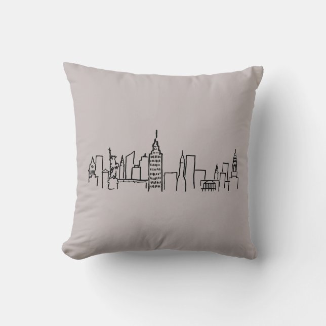 New York Skyline Pillow Kussen (Voorkant)