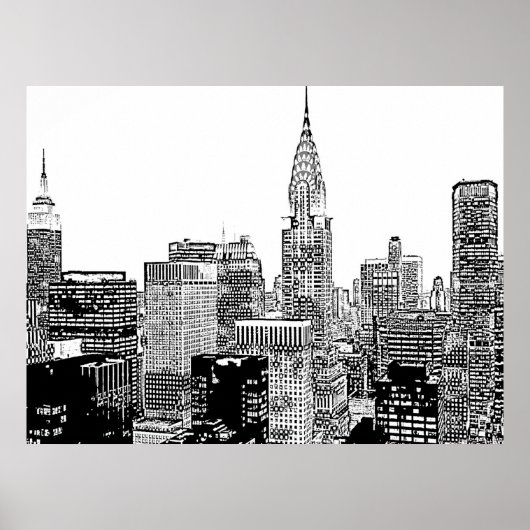 New York Skyline Poster (Voorkant)