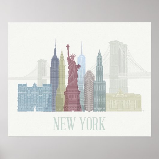New York Skyline Poster (Voorkant)