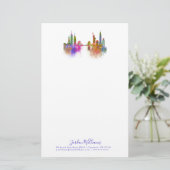 New York Skyline - Regenboog Briefpapier (Staand voorkant)