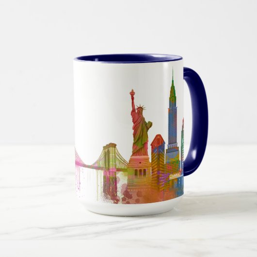 New York Skyline - Regenboog Mok (Voorkant rechts)
