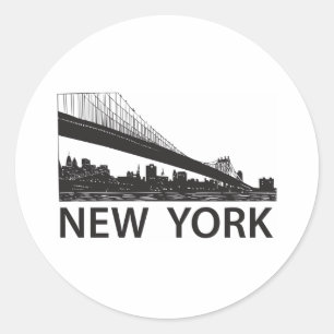 New York Skyline Ronde Sticker