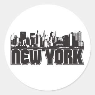 New York Skyline Ronde Sticker