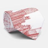 New York skyline roze rood Stropdas (Opgerold)