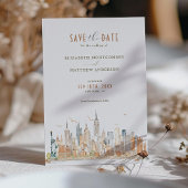 New York Skyline Save-the-Date Kaart