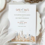 New York Skyline Save-the-Date Kaart