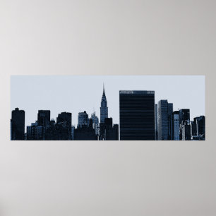 New York Skyline Silhouette Poster