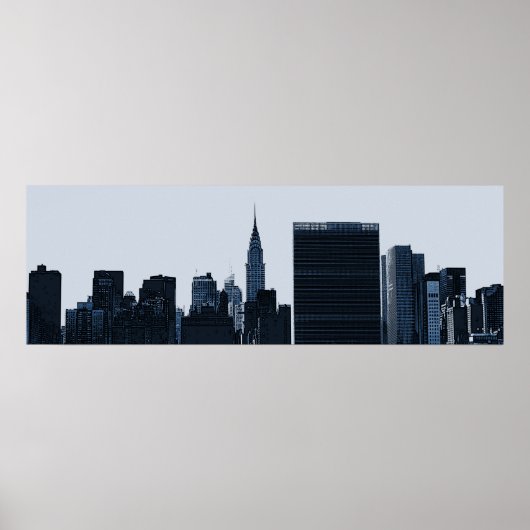 New York Skyline Silhouette Poster (Voorkant)