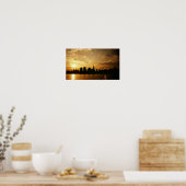 New York Skyline Sunset Poster (Keuken)