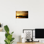 New York Skyline Sunset Poster (Thuiskantoor)