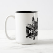 New York skyline Tweekleurige Koffiemok (Links)