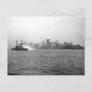 New York Skyline uit Harbour, 1920 Briefkaart