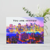 New York Skyline Uitnodiging (Staand voorkant)