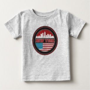 New York Skyline Verenigde Staten-vlag