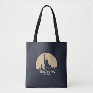 New York Skyline Vrijheidsbeeld Minimalistisch Draagtas