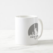 New York Skyline Vrijheidsbeeld Silhouette Koffiemok (Voorkant rechts)