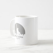 New York Skyline Vrijheidsbeeld Silhouette Koffiemok (Voorkant links)