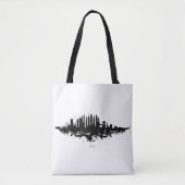New York Skyline Waterverf Black en White Draagtas (Voorkant)