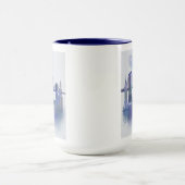 New York Skyline - Waterverf Blue Mok (Midden)