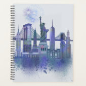 New York Skyline - Waterverf Blue Planner (Voorkant)