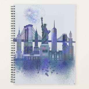 New York Skyline - Waterverf Blue Planner