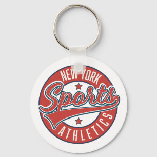 new york sport atletiek logo klassieke ronde stick sleutelhanger