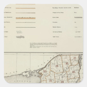 New York State atlas Vierkante Sticker