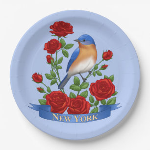 New York State Bird and Flower Papieren Bordje