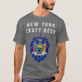 New York State Flag Craft Bier Liefhebbers Wit T-shirt (Voorkant)