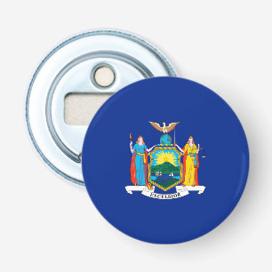 New York State Flag Design Button Flesopener