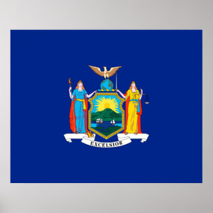 New York State Flag Design Decor Poster