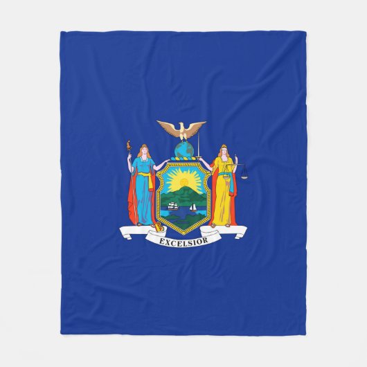 New York State Flag Design Fleece Deken (Voorkant)