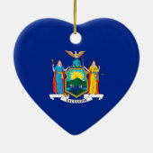 New York State Flag Design Keramisch Ornament (Achterkant)