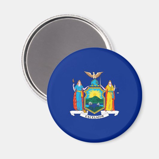 New York State Flag Design Magneet (Voorkant / Achterkant)