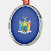 New York State Flag Design Metalen Ornament (Links)