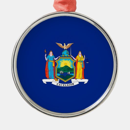 New York State Flag Design Metalen Ornament (Voorkant)