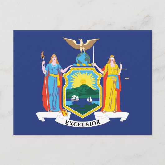 New York State Flag Empire State Liberty Justice Briefkaart (Voorkant)