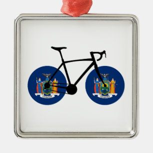 New York State Flag Fietsen Metalen Ornament