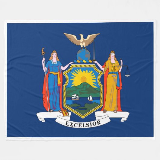 New York State Flag Print Patriottisch Fleece Deken (Voorkant (Horizontaal))