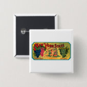New York State Grapes Vierkante Button 5,1 Cm (Voorkant /achterkant)